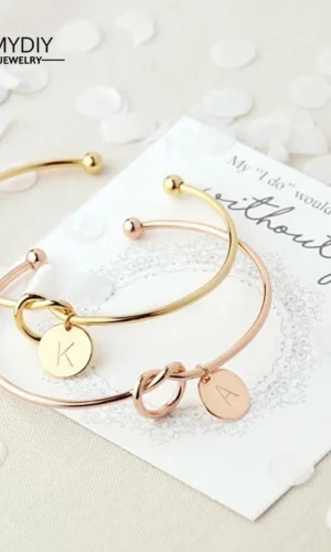 Hot pink gold / silver charm bracelet Initial Knot Bracelet female personality jewelry New fashion women men lovers bracelet