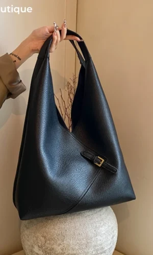 Lychee Pattern 2-IN-1 Shoulder Bag Set For Women Soft PU Leather Large Capacity Shopper Totes Latest Winter Handbags