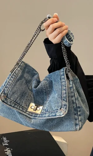 Denim bag women 2026 New fashion casual shoulder bags large capacity Tote Bag class commuting crossbody Bags for women bolsa sac