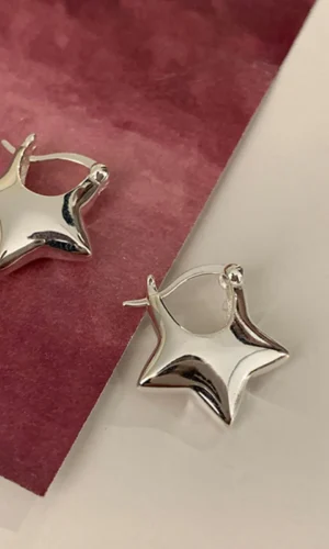 925 Sterling Silver Vintage Simple Star Earrings For Women Trendy Earring Jewelry Prevent Allergy Party Accessories Gift