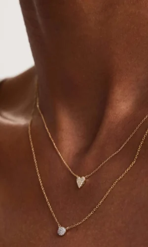 925 Sterling Silver Gold Love Heart Pendant Long Chain Necklace Luxury Fine Jewelry Wedding Gift Jewels