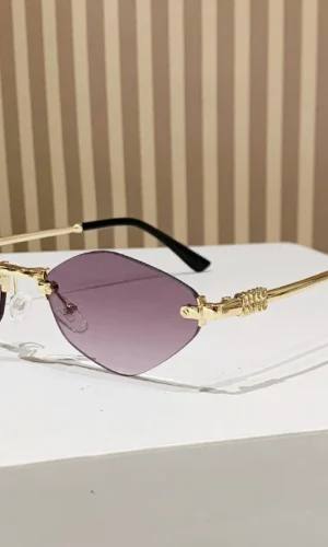 Frameless stylish diamond sunglasses high-end glasses