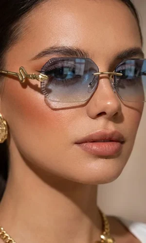 Fashion snake-shaped metal decorative sunglasses