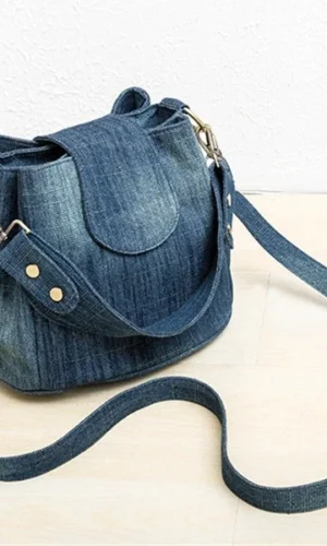 Casual Denim Bucket bag for women Shoulder