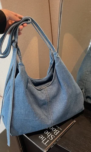 Fashion Denim Women's Shoulder Bag Solid