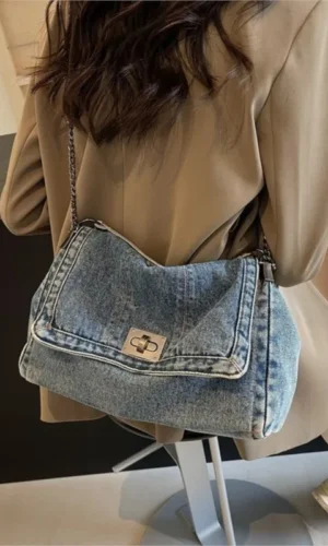 Denim Tote Bag Women Casual Large Capacity