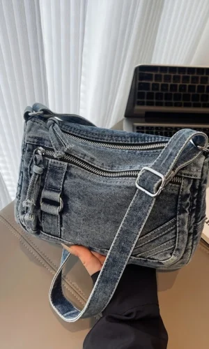 New Fashion Versatile Denim Fabric Women's Shoulder