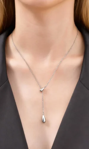 Teardrop Pendant Lariat Y Shape Necklace